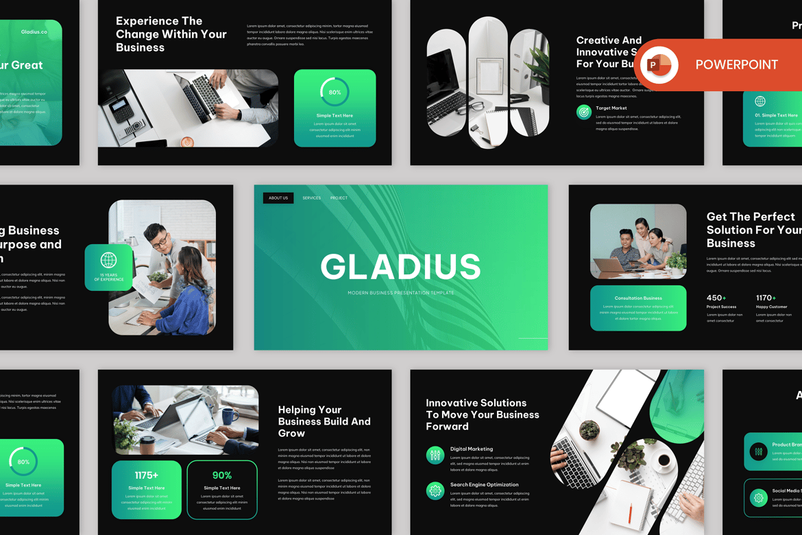 Gladius - Template PowerPoint Bisnis Modern yang Menarik