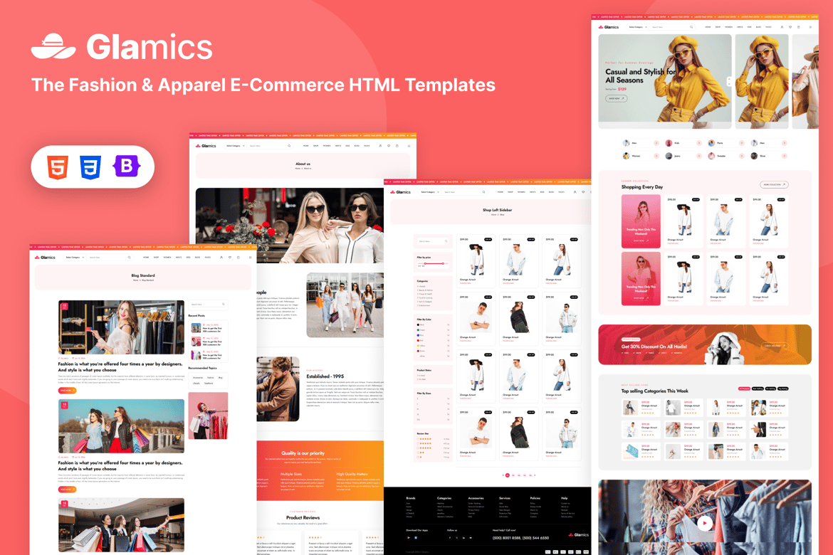 Glamics - Template Website Fashion E-Commerce Modern dan Stylish