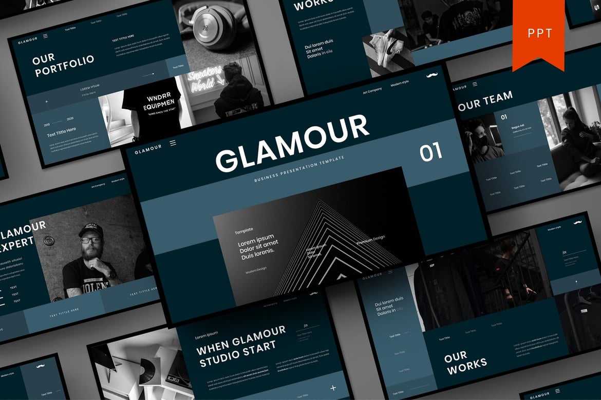Glamour – Template PowerPoint Bisnis yang Menarik
