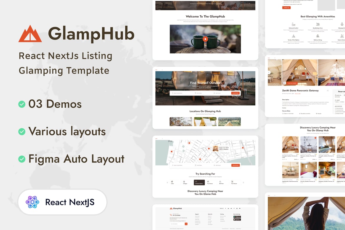 GlampHub - Template Website Glamping dengan React NextJs