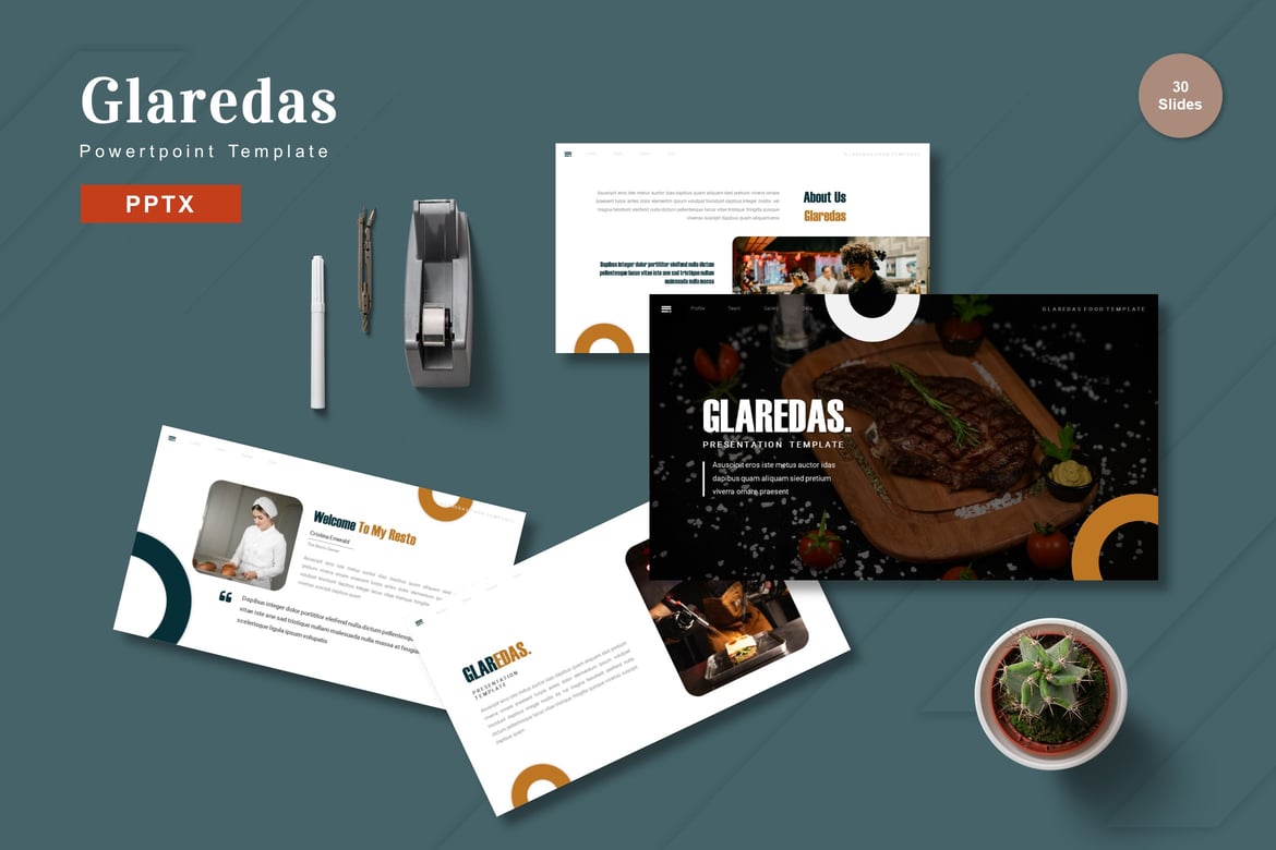 Template Presentasi PowerPoint Glaredas - Komunikasi yang Kuat dan Menarik