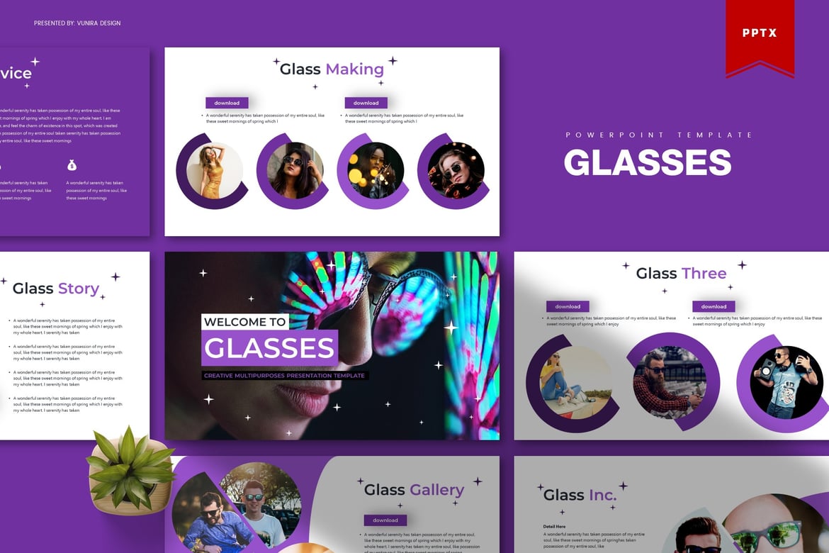Template Presentasi PowerPoint Kacamata yang Menarik