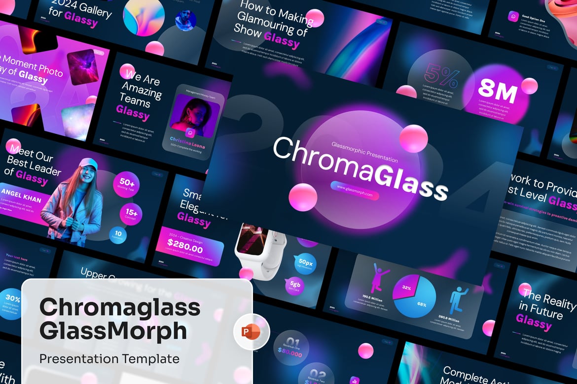 Template Presentasi PowerPoint GlassMorph yang Mengagumkan