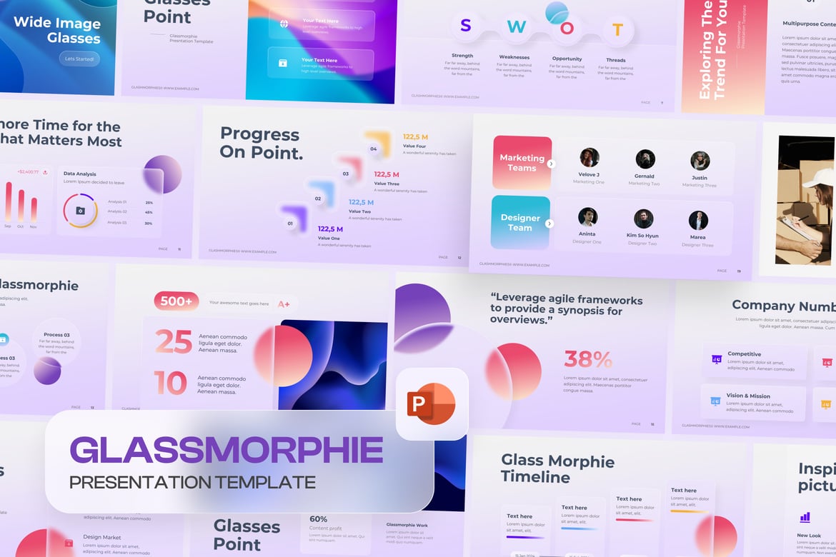 Template PowerPoint GlassMorphie: Elegan dan Modern untuk Presentasi Anda