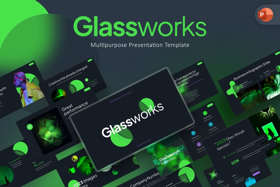 Template Presentasi PowerPoint Glassworks yang Serbaguna dan Modern
