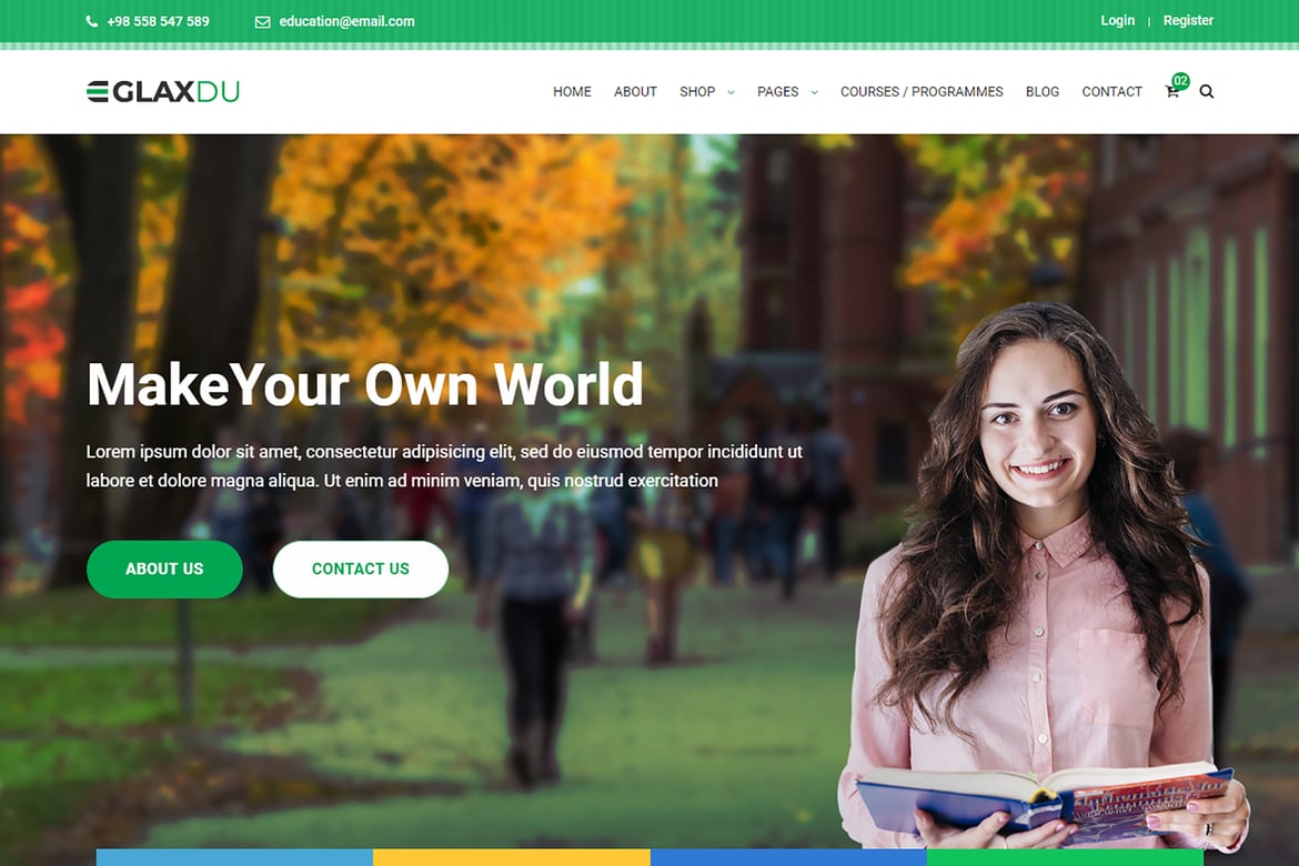 Glaxdu - Template Website Modern untuk Institusi Pendidikan dan E-commerce