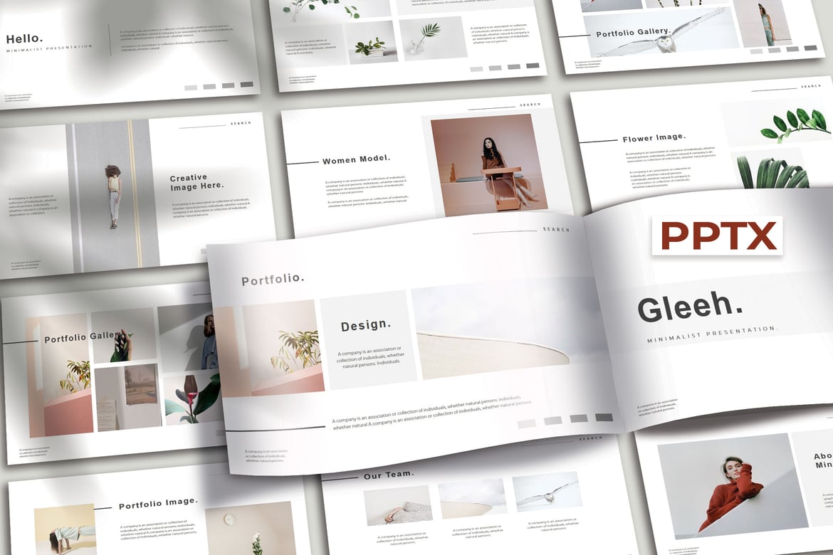 GLEEH - Template Presentasi PowerPoint Minimalis yang Modern