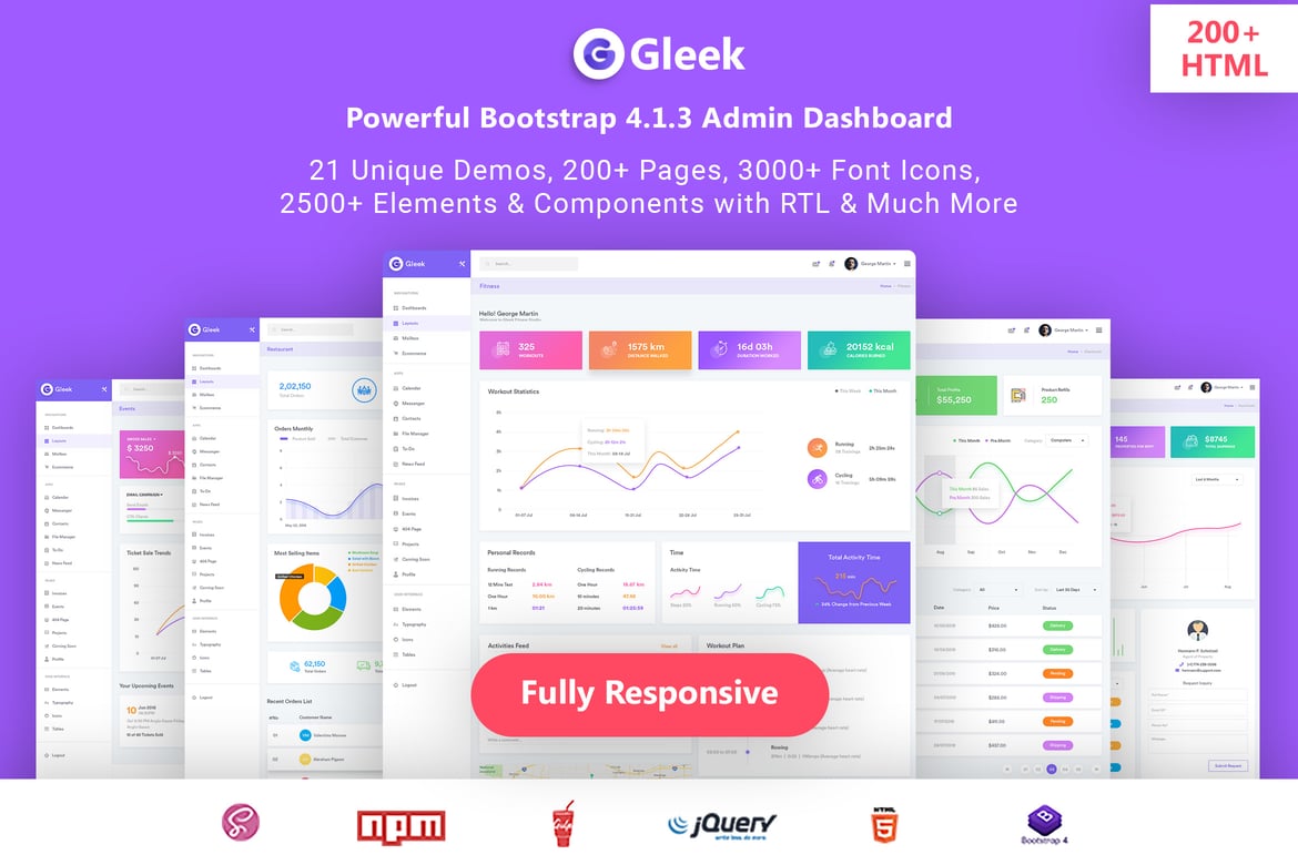 Gleek - Template Website Admin Dashboard Bootstrap 4 yang Kuat dan Responsif