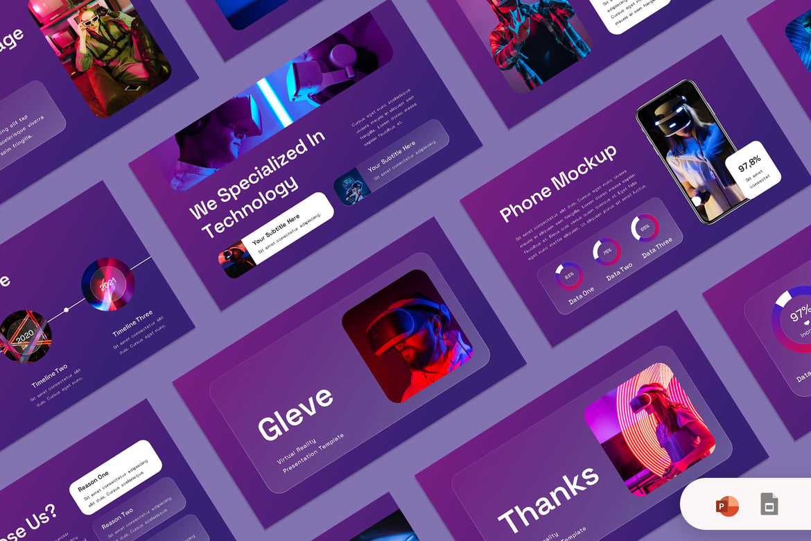 Gleve - Template PowerPoint VR Metaverse yang Menarik