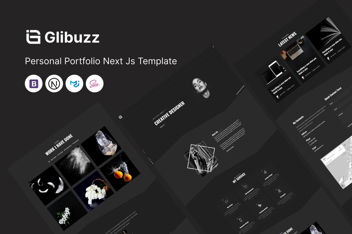 Glibuzz - Template Website Portofolio Pribadi Menggunakan Next.js