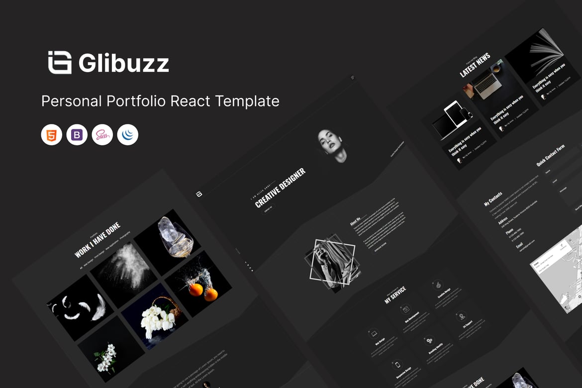 Glibuzz - Template Website Portofolio Pribadi Berbasis React