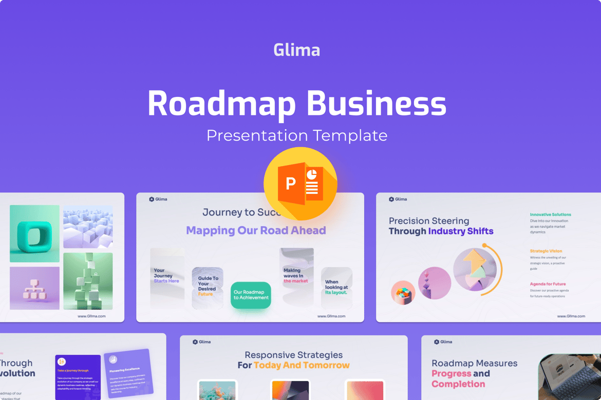 Template Presentasi PowerPoint Glima: Peta Jalan yang Menarik dan Profesional