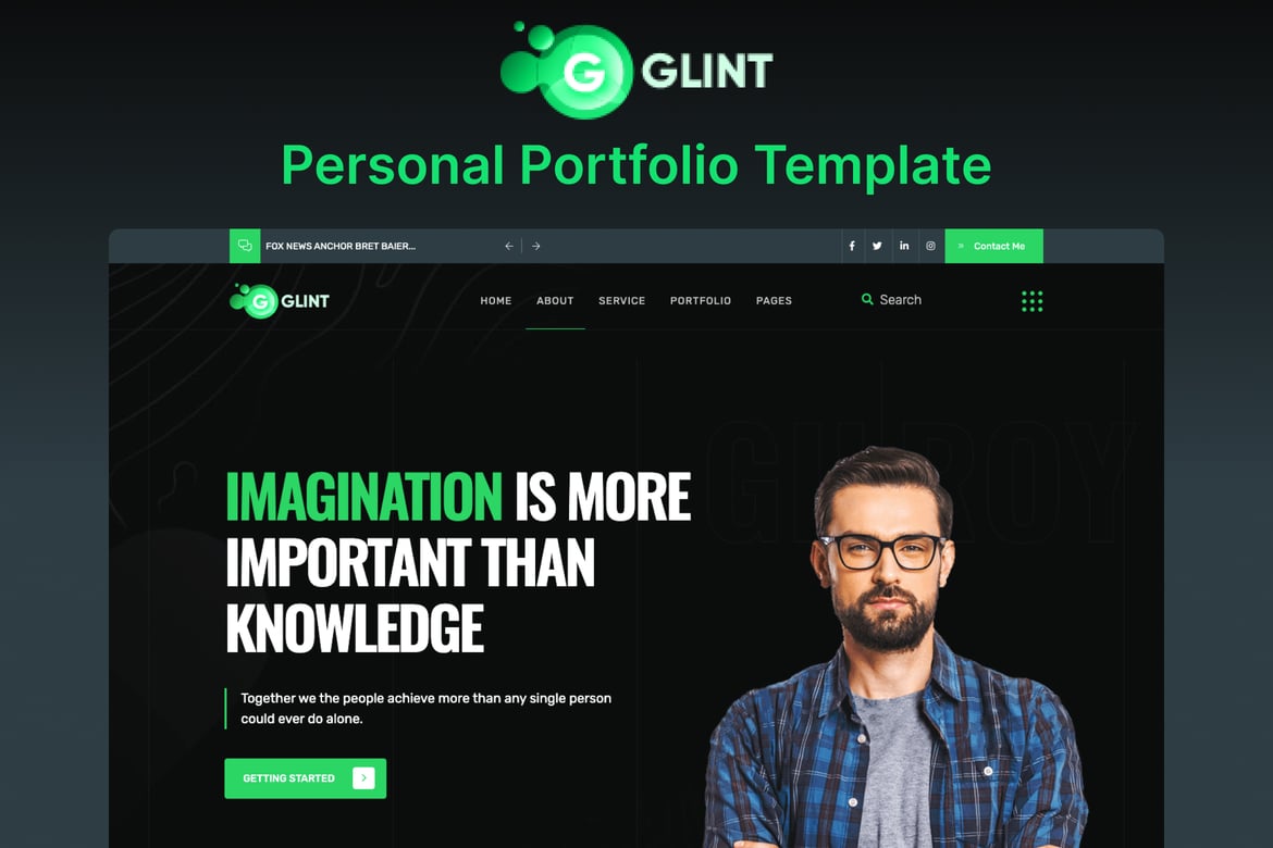 Glint - Template Website Portofolio Pribadi yang Modern dan Kreatif
