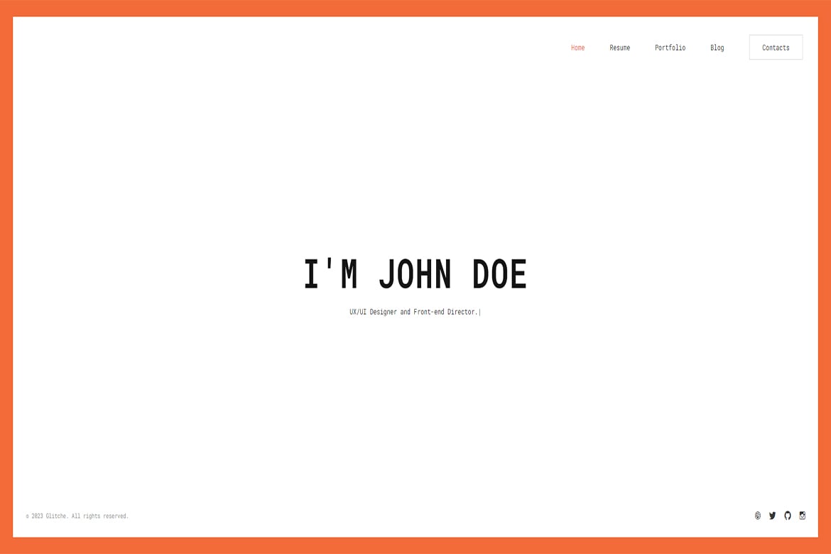 Glitche - Template Website Portofolio Pribadi dengan Tailwind CSS yang Kreatif