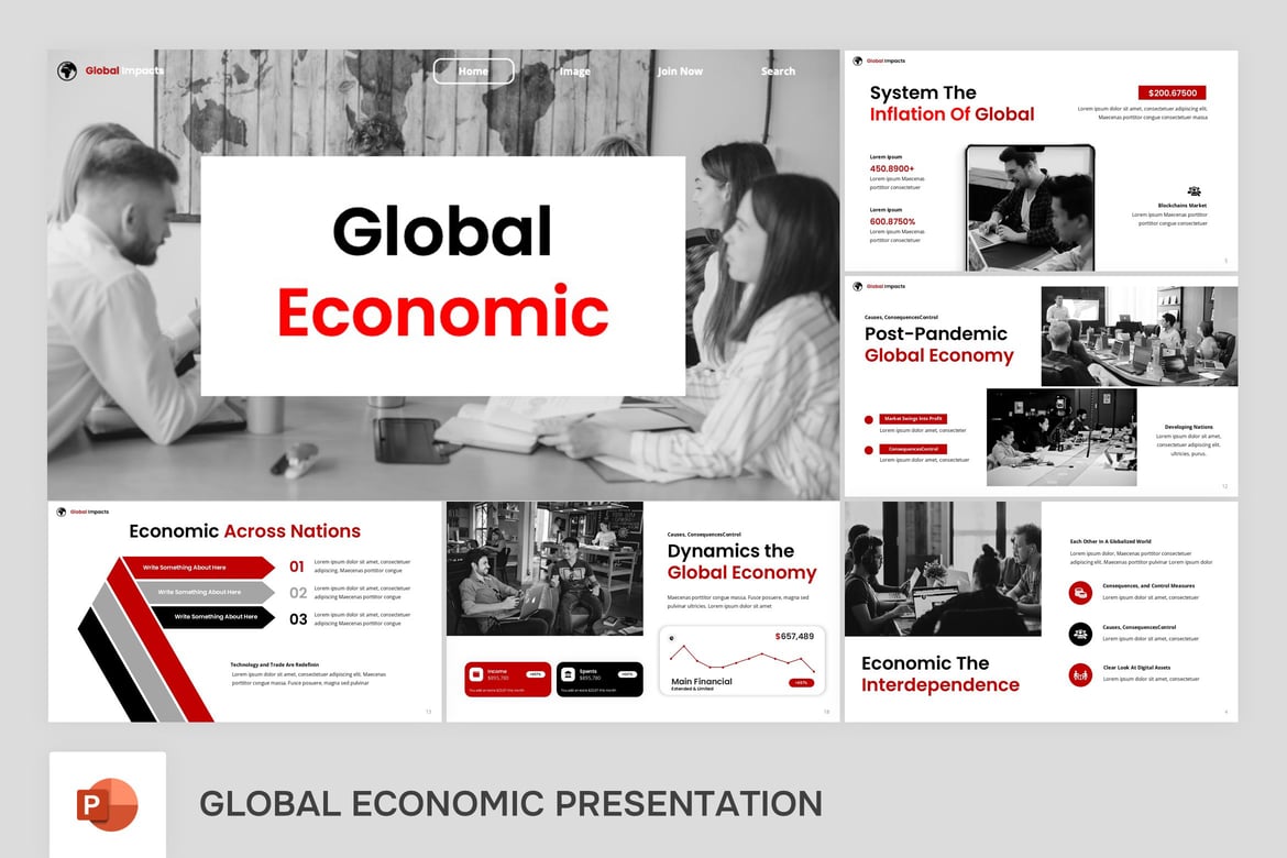 Template Presentasi Ekonomi Global yang Menarik dan Profesional