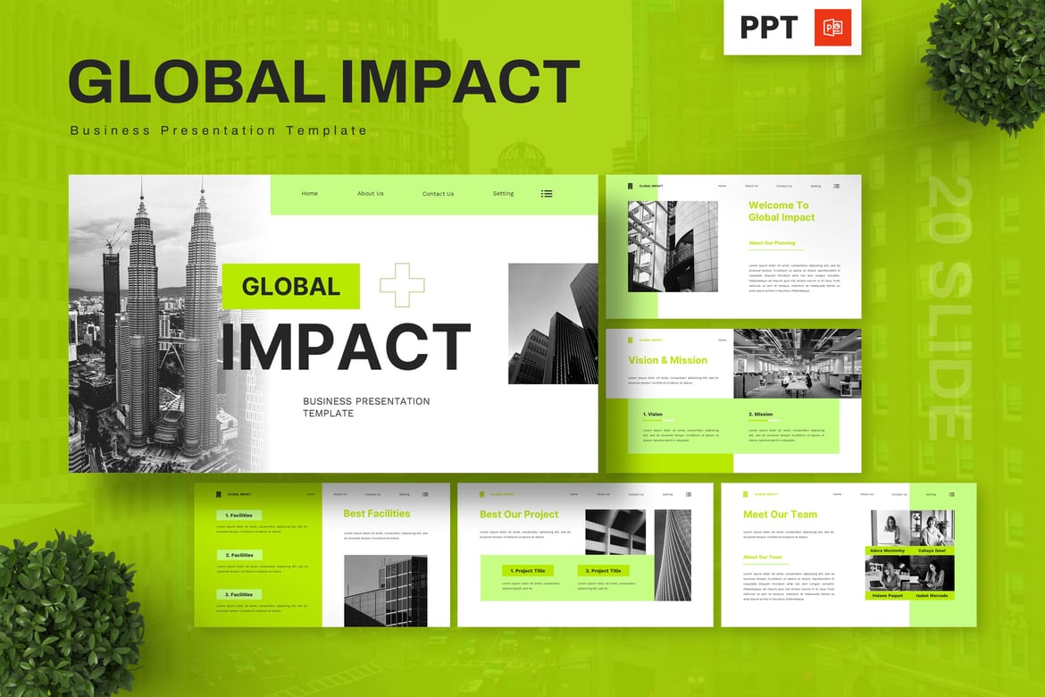 Template Presentasi Bisnis Global Impact yang Menginspirasi