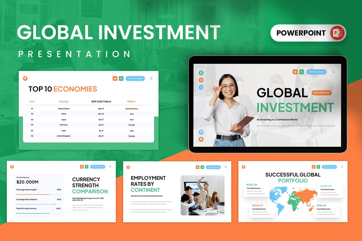 Template Presentasi Investasi Global yang Menarik
