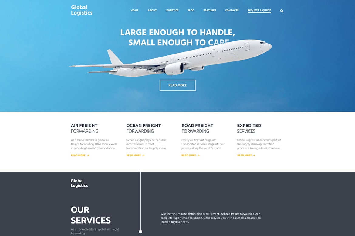 Template Website Logistik Global yang Modern dan Stylish