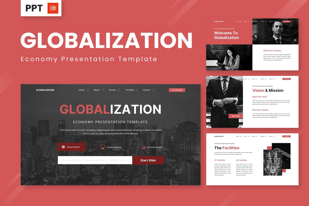 Template Powerpoint Globalisasi dan Ekonomi yang Menarik