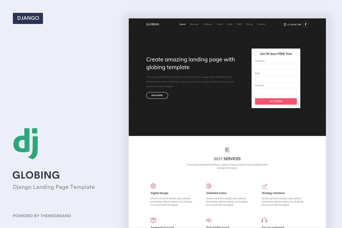 Globing - Template Website Landing Page Django yang Responsif