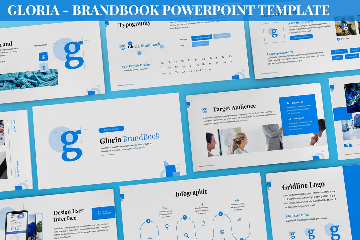 Template Powerpoint Brandbook Gloria yang Modern dan Elegan
