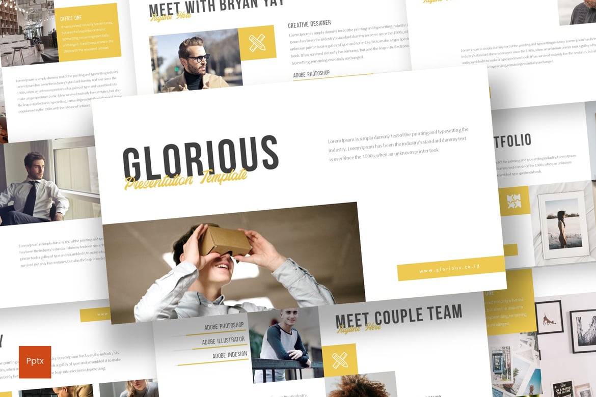 Template Presentasi Powerpoint Glorious - Kreatif dan Minimalis