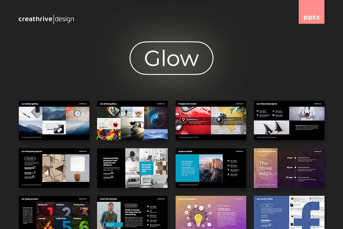 Template PowerPoint Glow yang Menarik dan Profesional