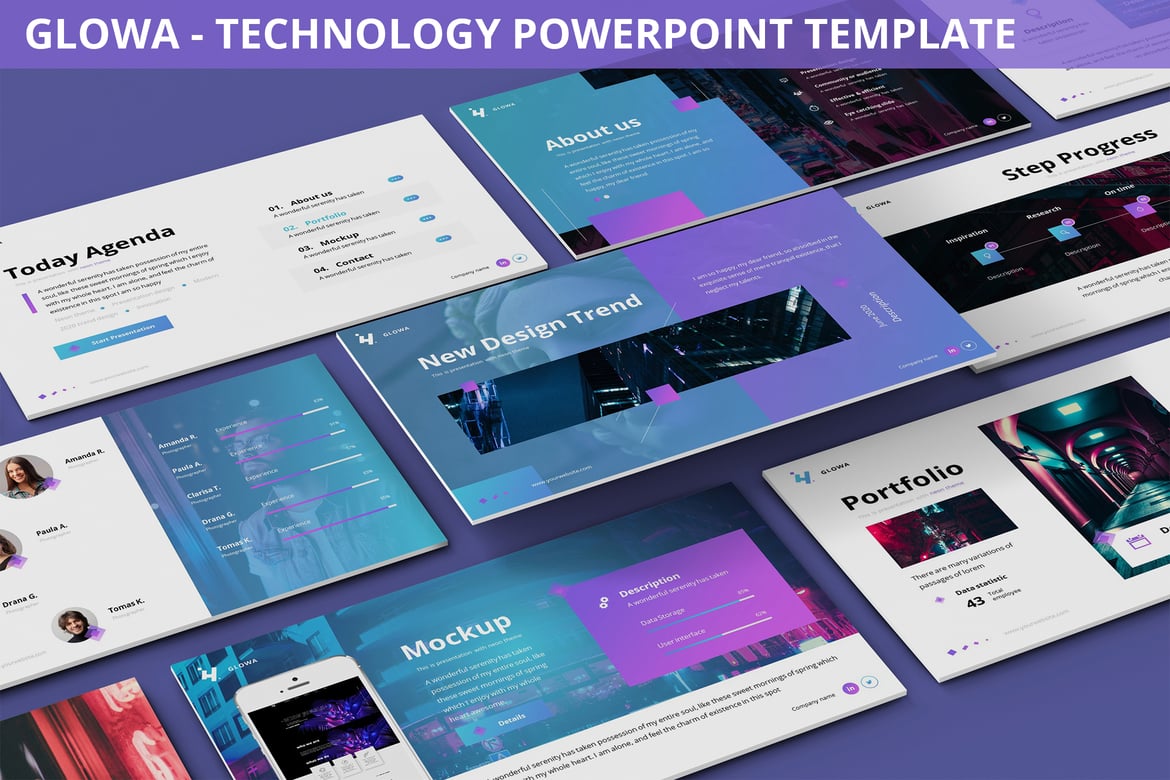 Template Powerpoint Glowa - Modern dan Futuristik untuk Presentasi Teknologi