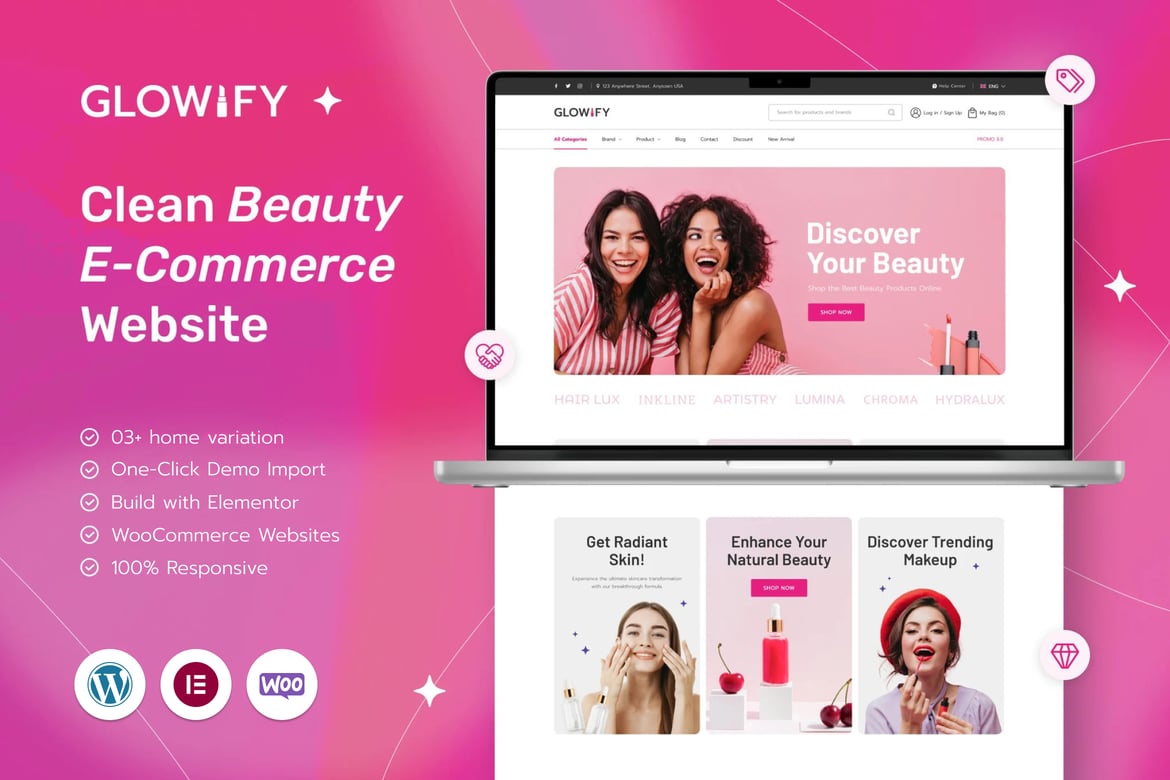 Glowify - Tema WordPress Terbaik untuk Toko Kecantikan dan Kosmetik