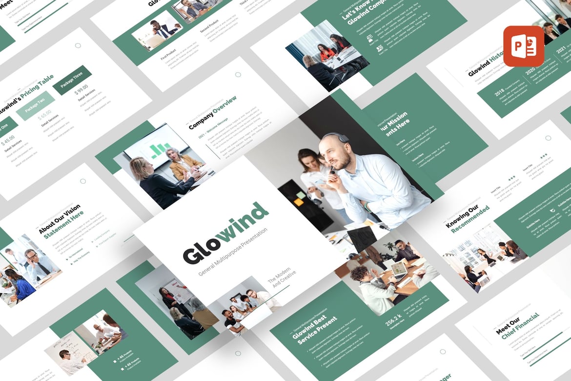 Glowind - Template PowerPoint Serbaguna yang Menarik