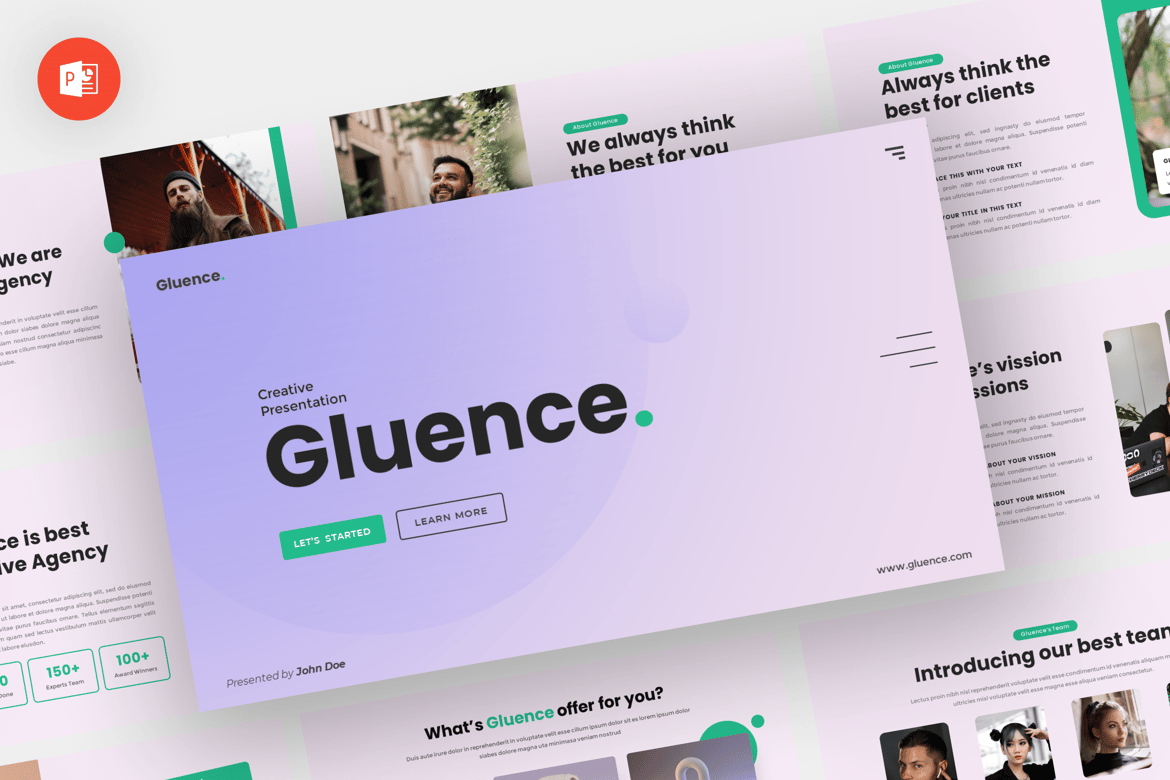 Gluence - Template Powerpoint Kreatif dan Modern