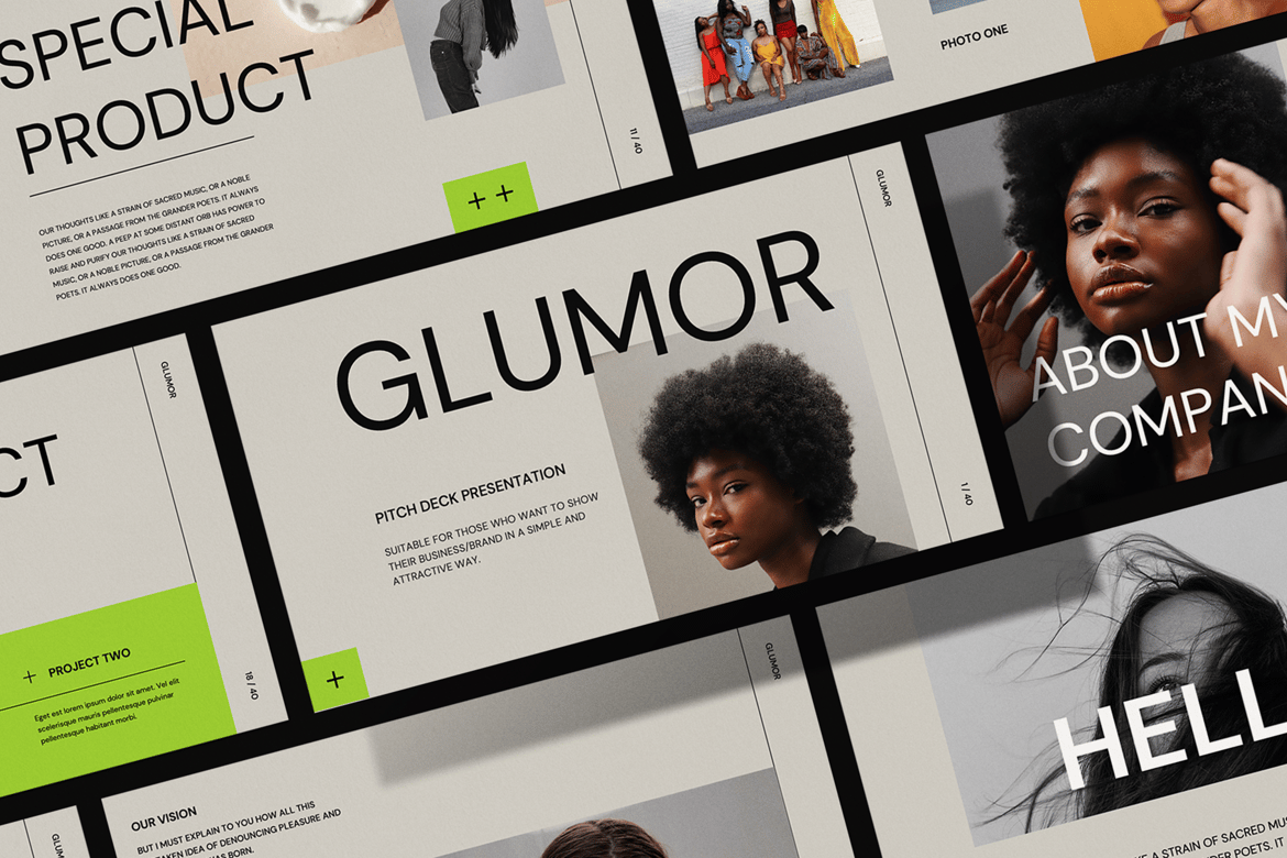 Template Presentasi Powerpoint Glumor - Modern dan Minimalis