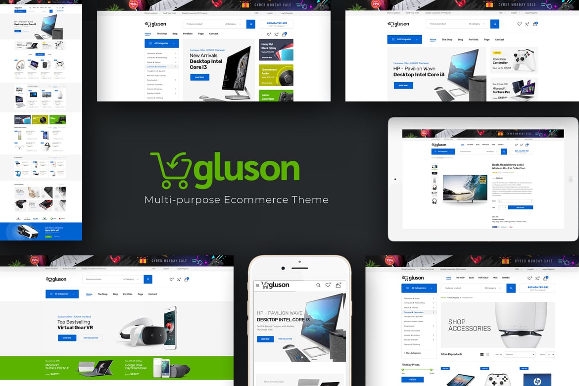Gluson - Tema WordPress Digital untuk WooCommerce yang Elegan