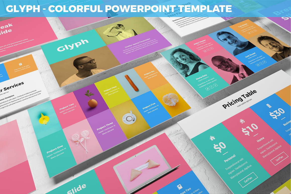 Glyph - Template Powerpoint Berwarna yang Menarik