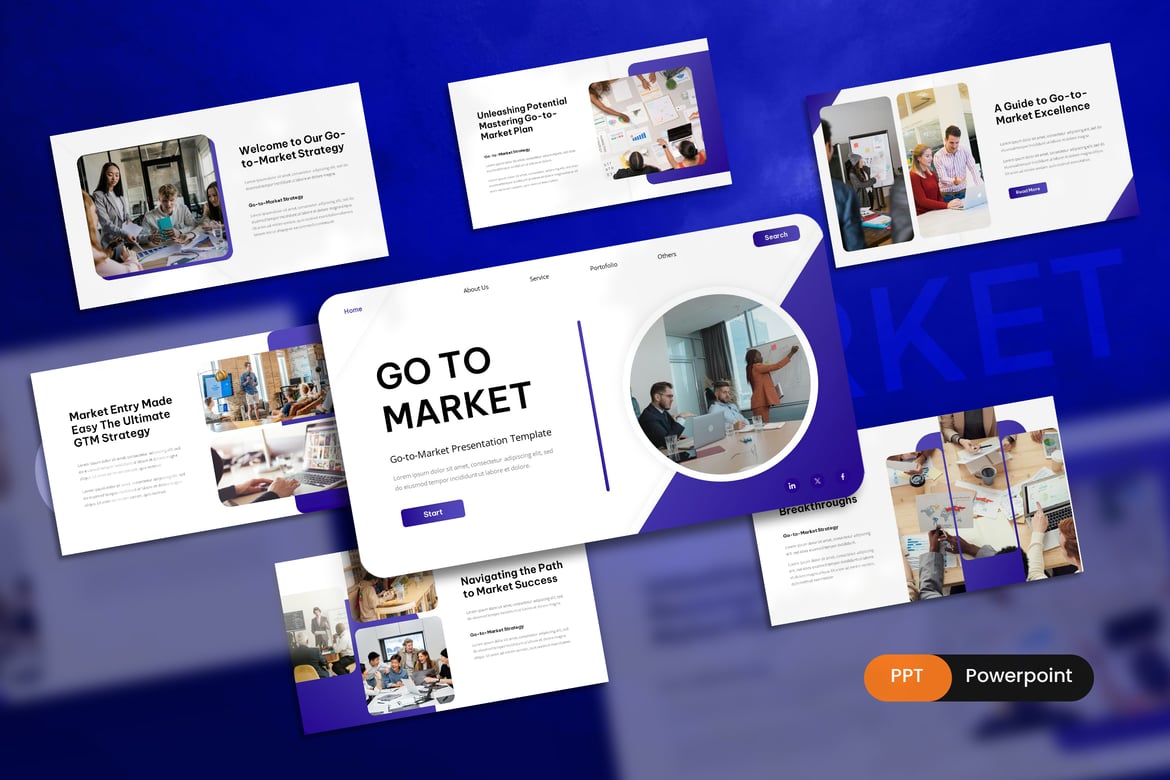 Template PowerPoint Strategi Go To Market yang Profesional