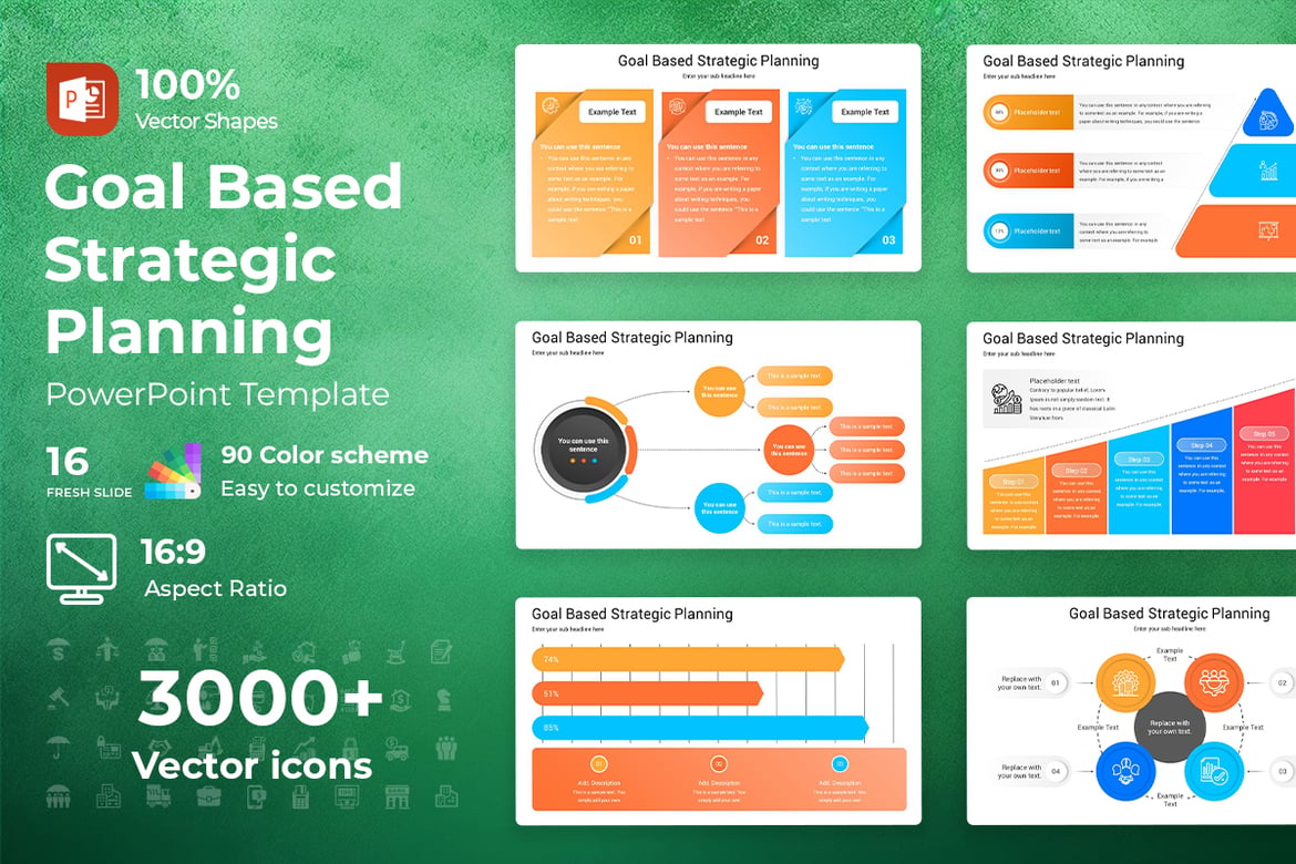 Template PowerPoint Perencanaan Strategis Berbasis Tujuan yang Menarik