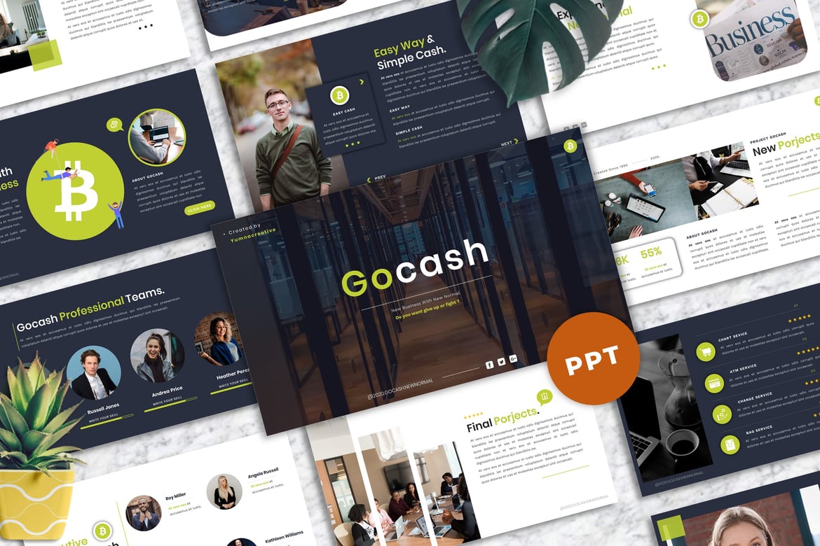 Gocash - Template PowerPoint Keuangan Modern