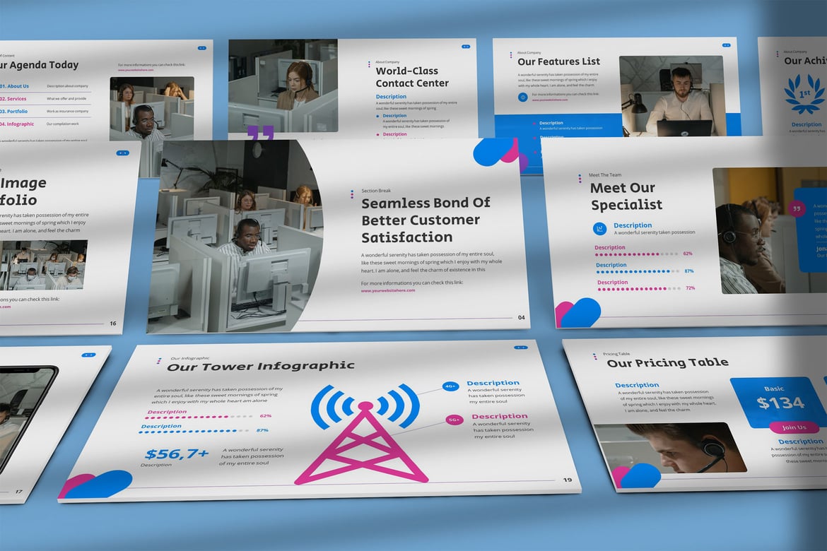 GoConnect - Template PowerPoint Call Center yang Modern dan Menarik