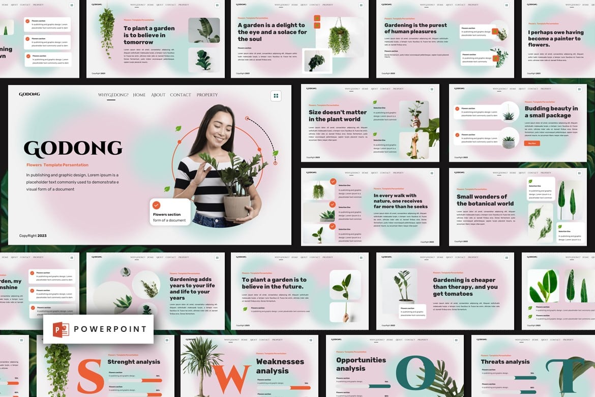 Godong - Template Powerpoint Bunga yang Menawan