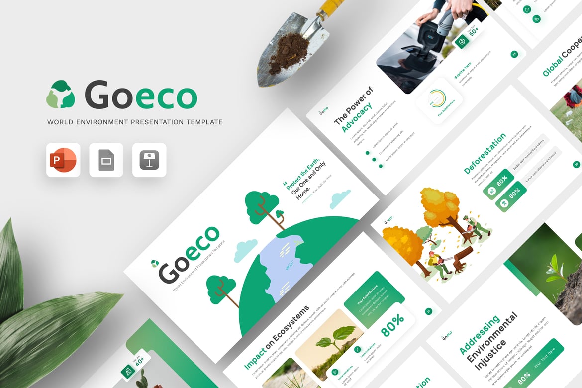 Template Powerpoint Goeco Lingkungan - Mode Terang yang Menarik