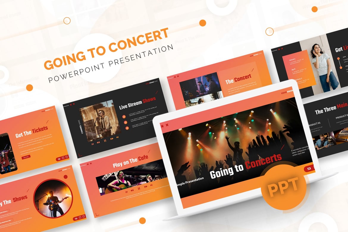 Template Presentasi PowerPoint: Konser Menanti!