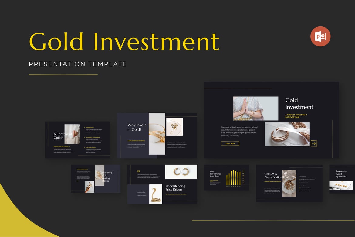 Template Presentasi Investasi Emas yang Elegan dan Profesional
