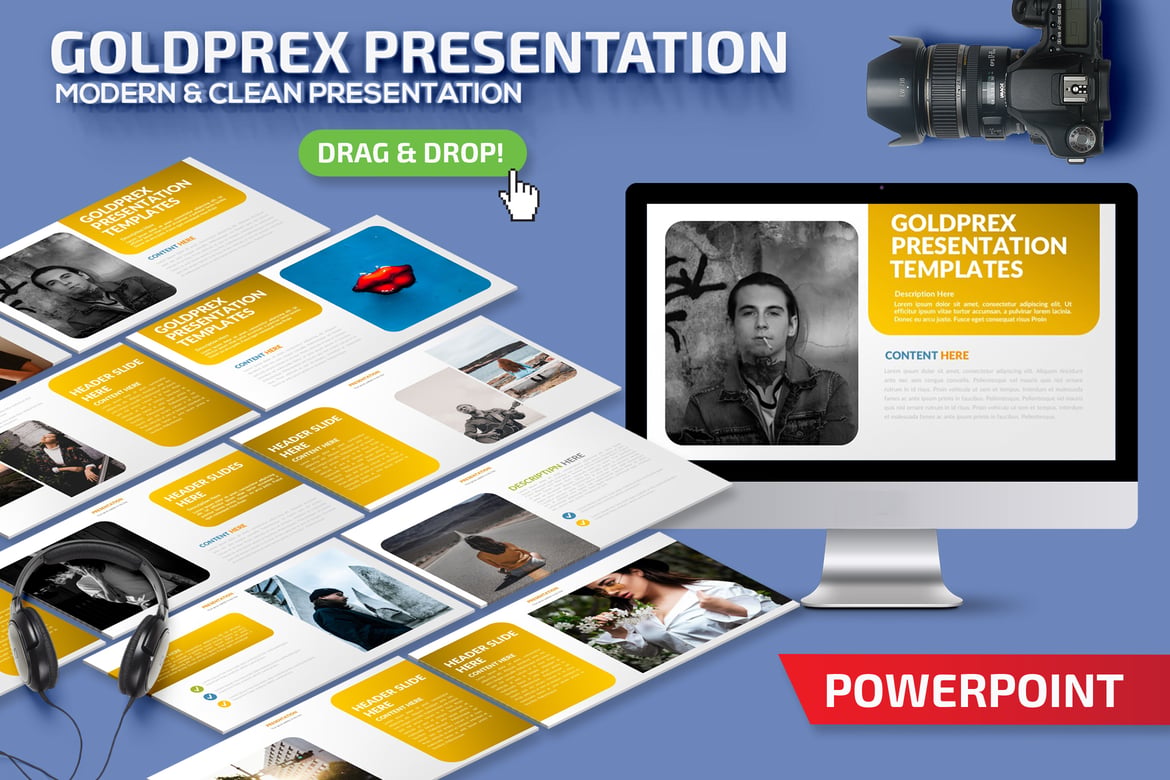 Template Presentasi Powerpoint Goldprex yang Menawan