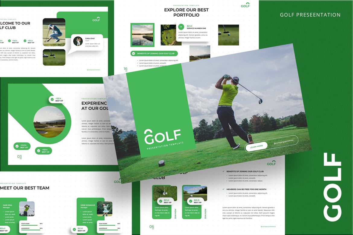 Template Presentasi Golf Profesional - PowerPoint yang Menarik dan Efektif