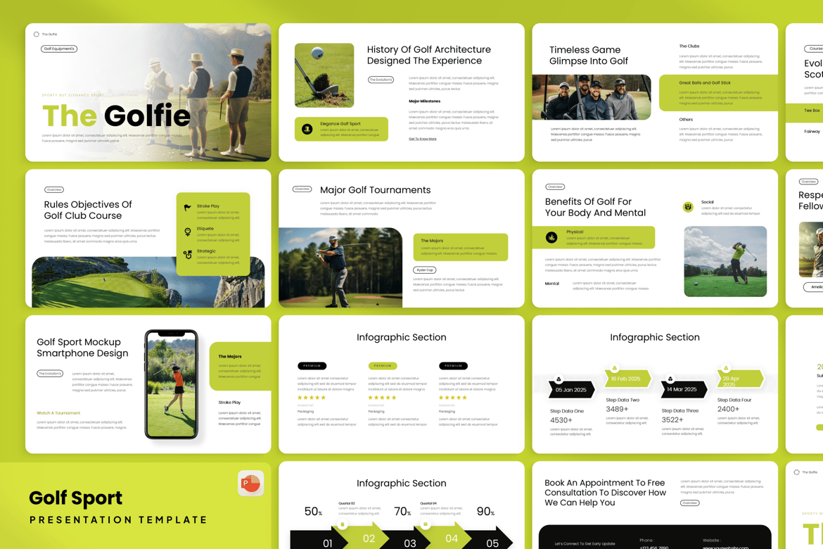 Template Presentasi Golf - PowerPoint yang Profesional dan Menarik