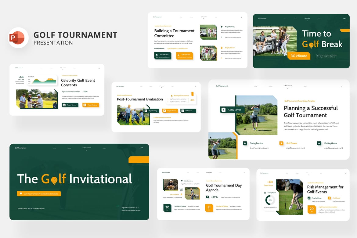 Template Presentasi Golf Turnamen yang Menarik dan Profesional