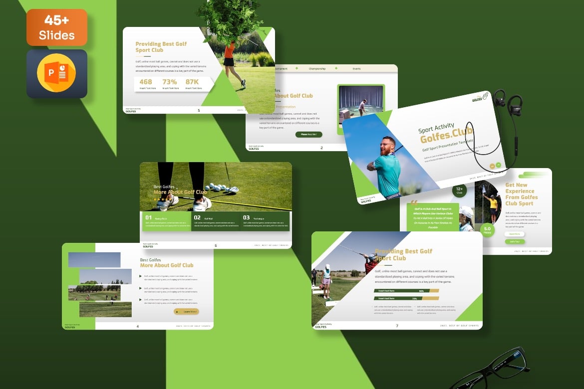 Golfes - Template Presentasi PowerPoint untuk Olahraga Golf yang Menarik