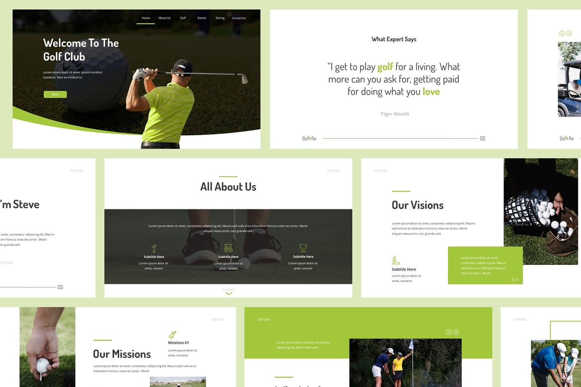 Template Presentasi Golfie - Solusi Profesional untuk Klub Golf Anda
