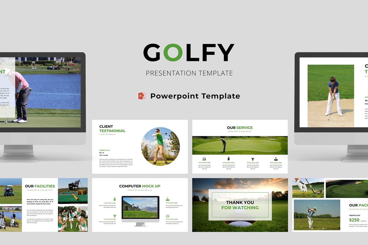 Template Presentasi PowerPoint Golfy yang Menarik dan Profesional