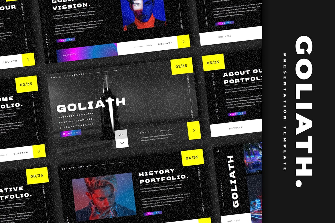 Template Presentasi PowerPoint Goliath untuk Bisnis yang Mengesankan